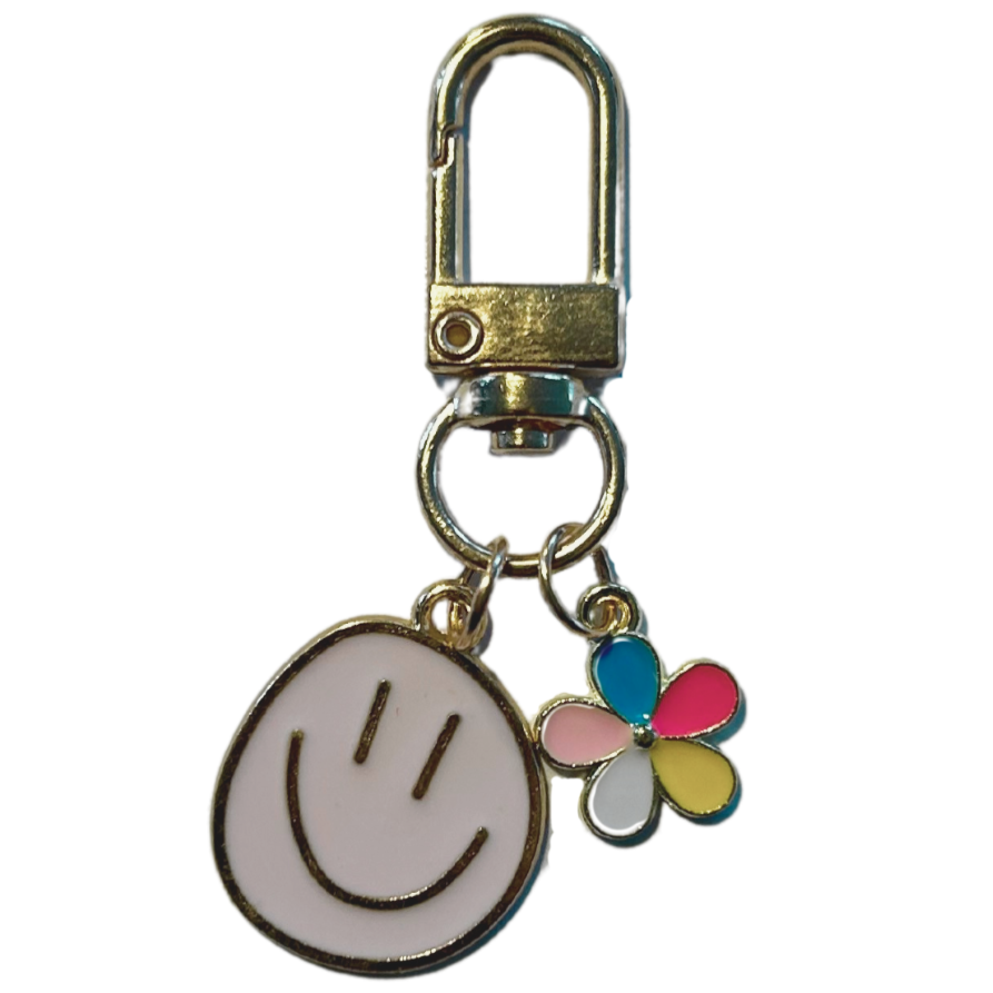 Smiley roze Sleutelhanger